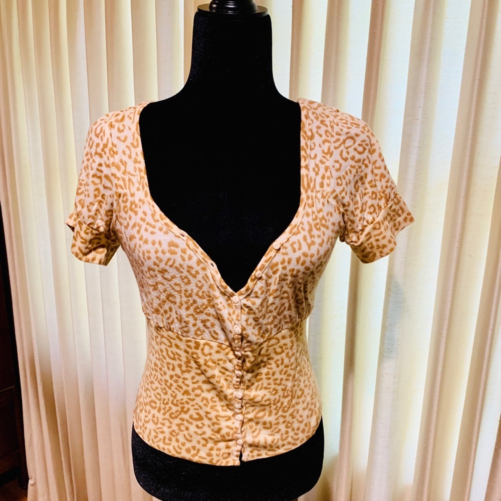 Free People Leopard Print Summer Top